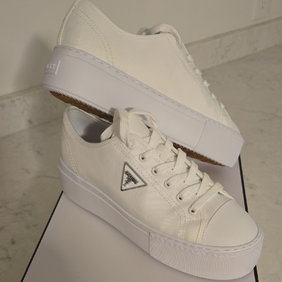 Guess Shoes - GUESS White Canvas Sneakers